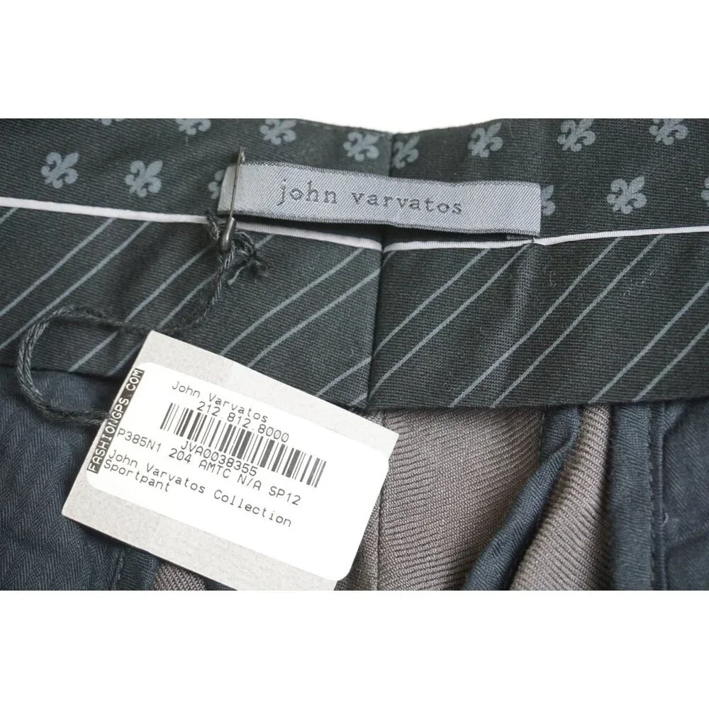 John Varvatos Gray Twill Mens Cotton Sport Pants Sz 48 Brand New